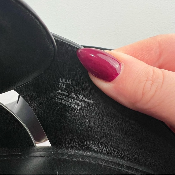 Donald Pliner Lilia Mule Black Leather with Wooden Block Heel Size 7 - Picture 9 of 13